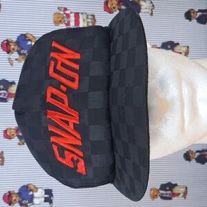 Vintage Snap-On Tools embroidered spellout black checkered K-Products snapback